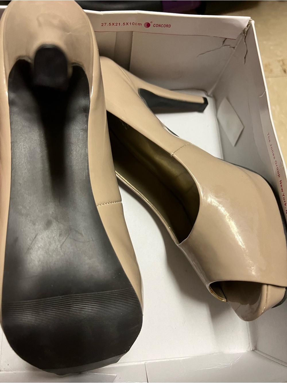 Women's Nude Peep-Toe Platform High Heels - Classic Beige Pumps